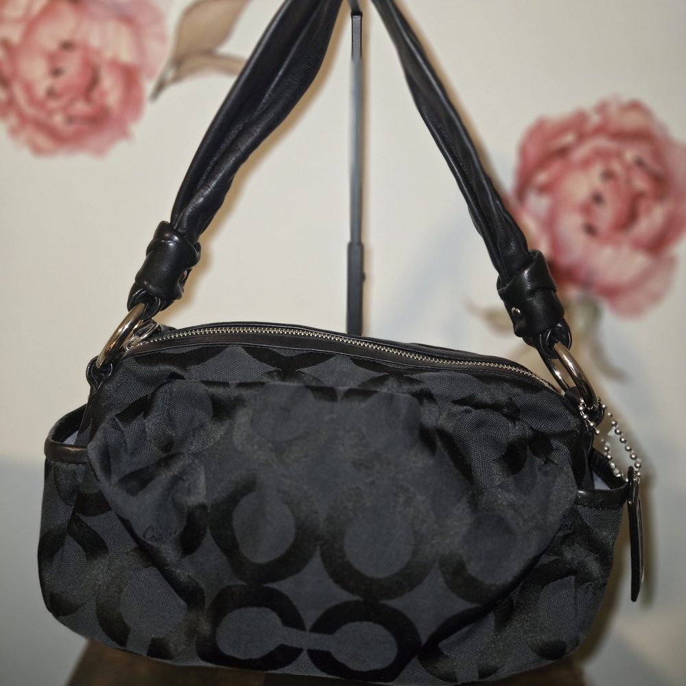 Coach Parker Optic Art Black Signature Shoulder Bag